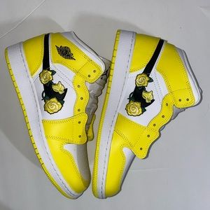 Jordan 1 Mid Dynamic Yellow Floral Rose GS